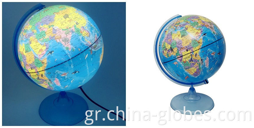 illumated globe 25cm safari